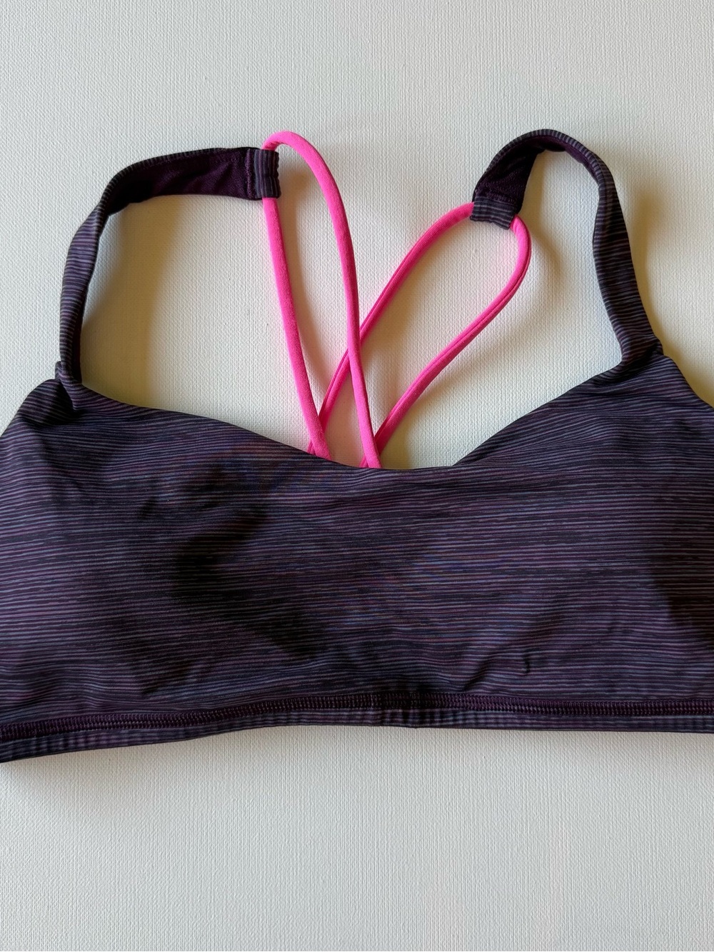 lululemon Strappy Sports Bralette - Purple with Pink Straps